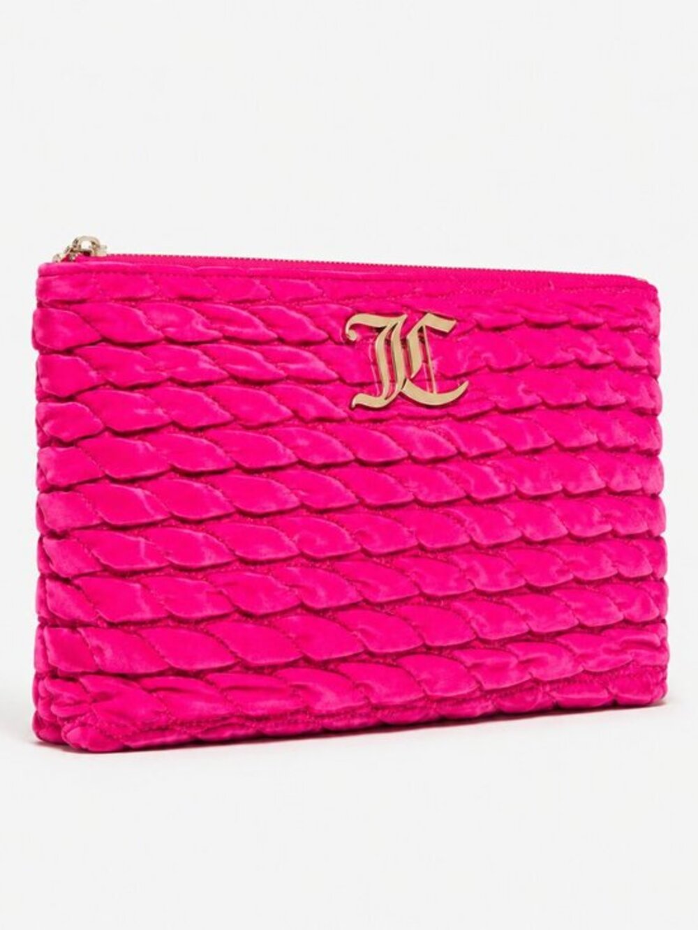 Juicy Couture Hot Pink Quilted Cosmetic Clutch Travel Bottle NWT